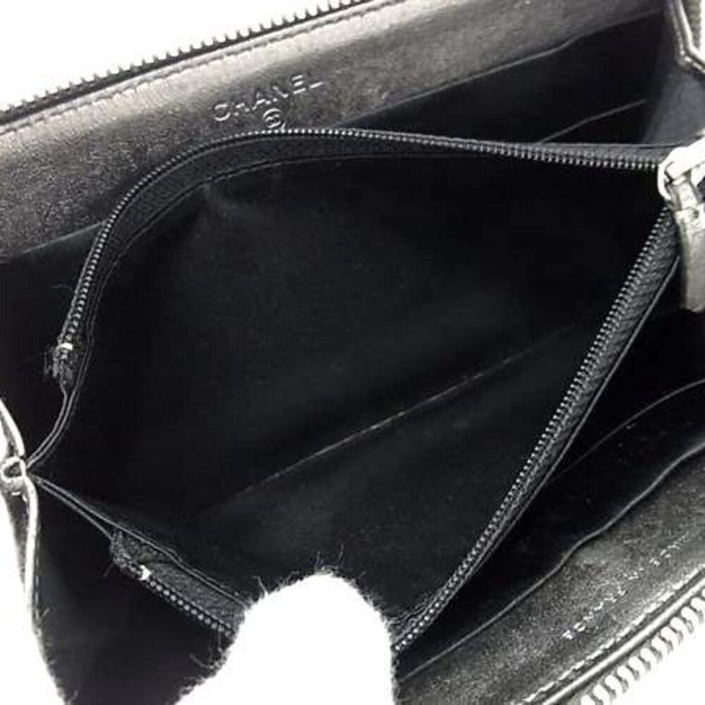 CHANEL Gray Leather Logo Wallet - Picture 4 of 6